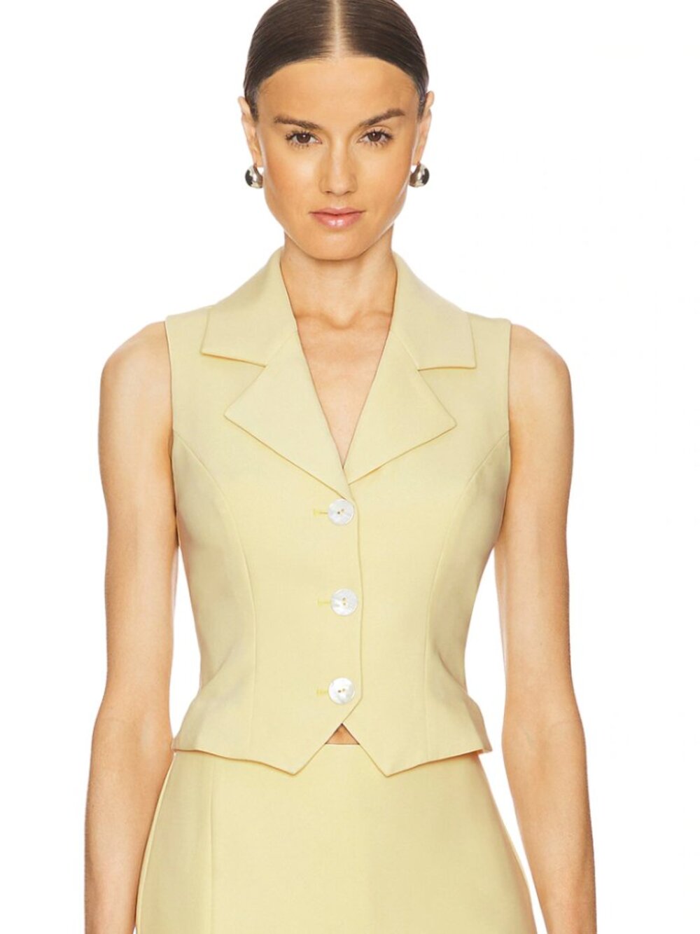 Revolve L'Academie Carinne Vest Top, Color Lemon, Size Small